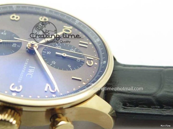 MIROTIME 0325 Classic Portuguese IW371482 ZF 1:1 Best Edition RG Gray Dial Gold Markers On Black Leather Strap A 7265